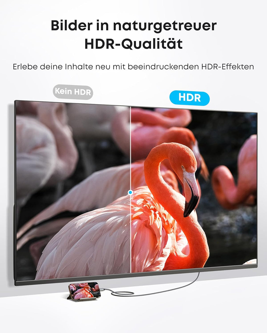 Anker HDMI-Kabel, 4K@60Hz HDR HDMI auf USB-C Kabel, ultraschnelles USB-C auf HDMI-Kabel aus Nylon ge