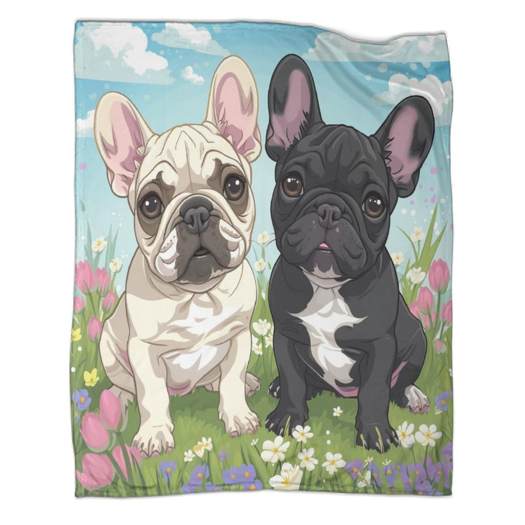 Französische Bulldogge Cosy Fluffy Blanket Pillow,Ultra-Soft Micro Fleece, Soft and Warm 3D Printed,