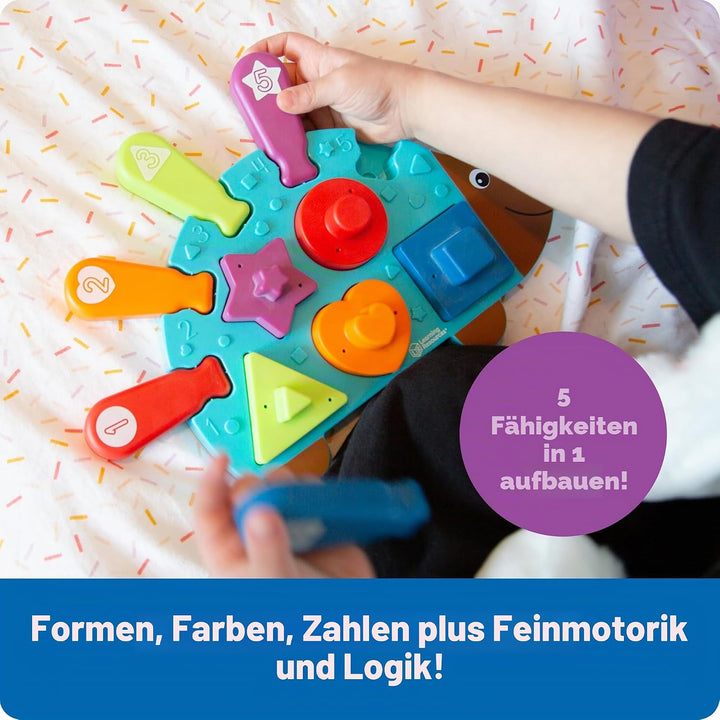 Learning Resources Spike den feinmotorischen Igel, Puzzlebrett Spielkamerad-11 Stück, Alter 18+ Mona