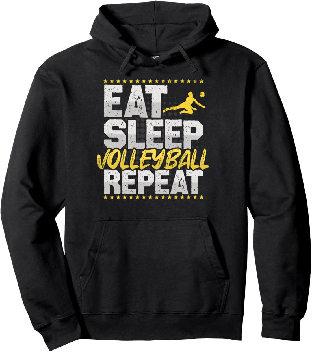 Volleyball Eat Sleep Repeat Hobby Beach Volleyball Pullover Hoodie