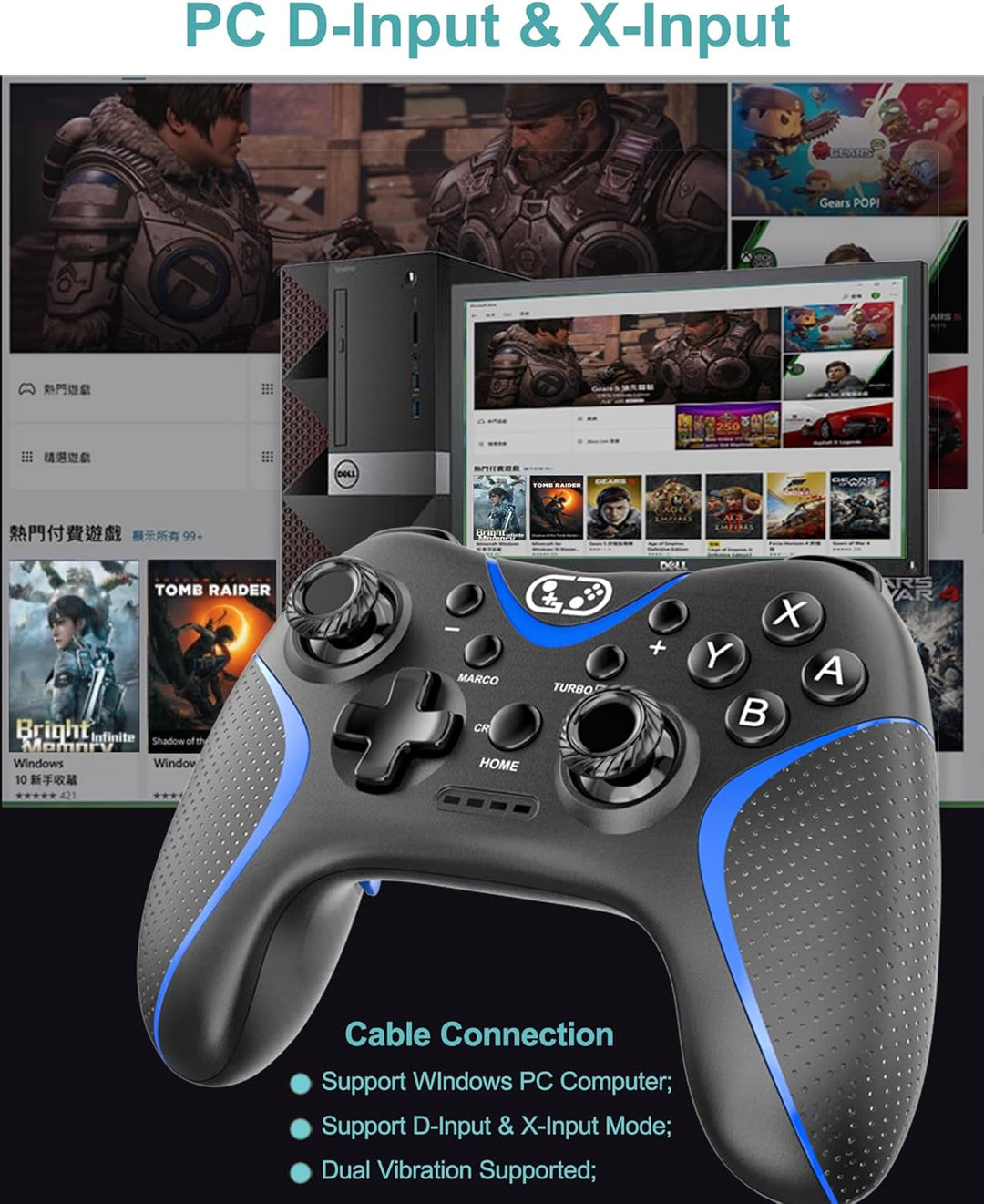 Switch Controller für Nintendo Switch/Switch Lite/Switch OLED,Switch Pro Controller mit Aufwachen,PC