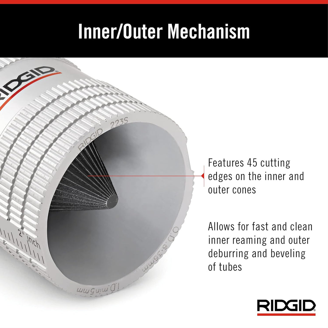 RIDGID 29983 Modell 223S Innen-/Aussenentgrater, 6 mm bis 36 mm Entgrater, Innenrohrentgrater, Ausse