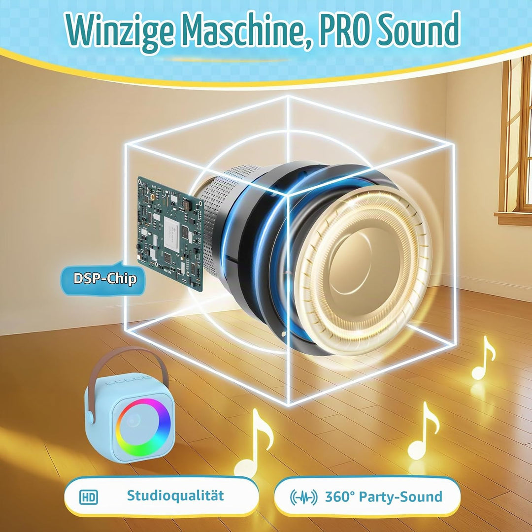 Jeefu Karaoke Maschine Kinder mit 2 Mikrofonen, Spielzeug für 3-12 Jahre alte Mädchen Geschenke, Min