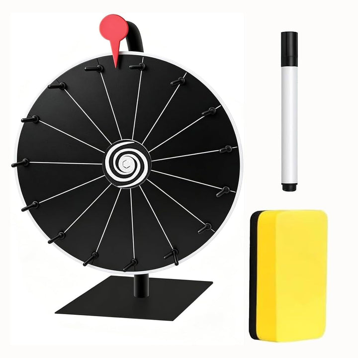 30cm Glücksrad, Glücksrad Zum Drehen mit Markierstift, 15 Slots