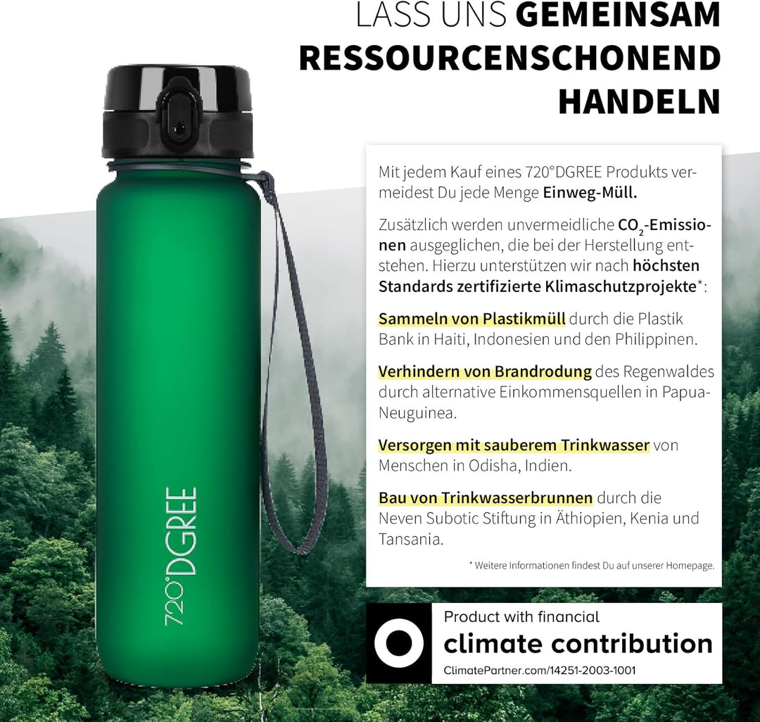 720°DGREE Trinkflasche “uberBottle“ 350ml, 500ml, 650ml, 1l, 1,5 Liter softTouch +Früchtebehälter -