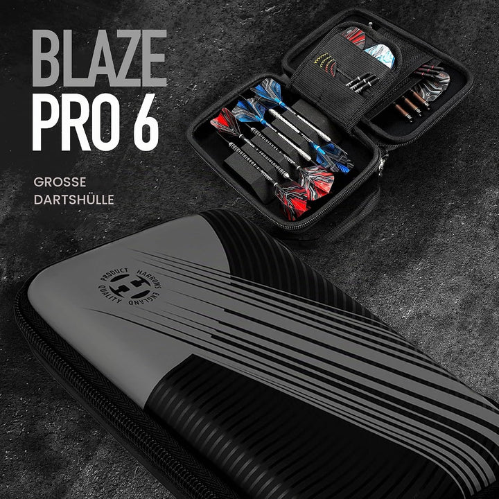Harrows Darttasche Blaze Pro 6 | Dart Case Dartshalter I Darts Case fasst 6 Darts | für 6 Dartpfeile