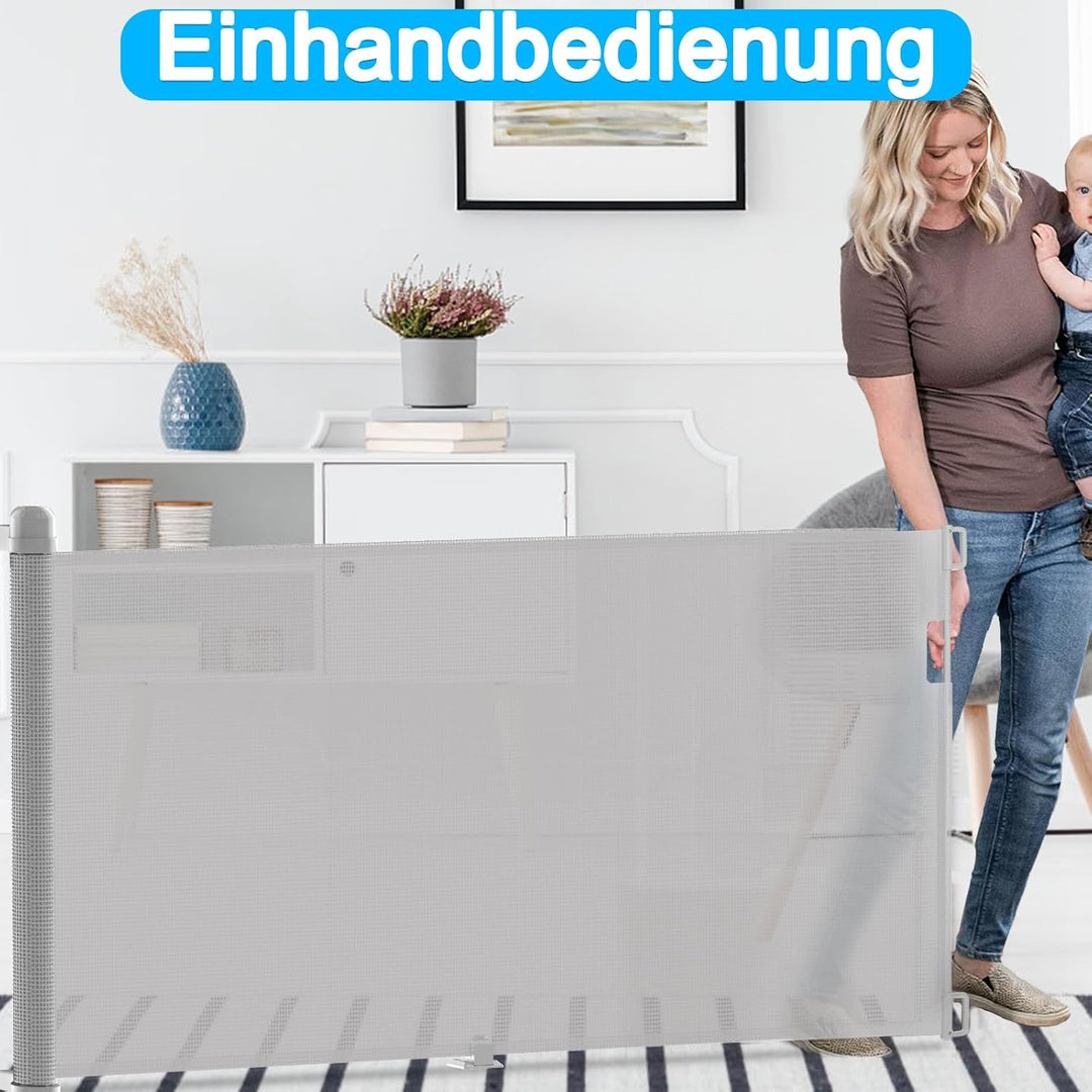 YUENFONG Treppenschutzgitter Türschutzgitter, 87 x 300 cm Treppenschutzrollo Türgitter Absperrgitter