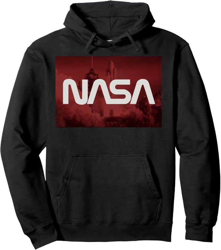 NASA Red Hue Panel Logo Pullover Hoodie