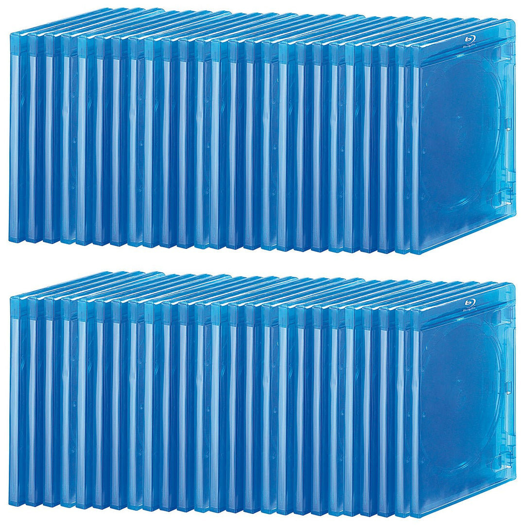 PEARL Bluray Case: Blu-ray Soft-Hüllen blau-transparent im 50er-Pack für je 1 Disc (Blurayhülle, CD