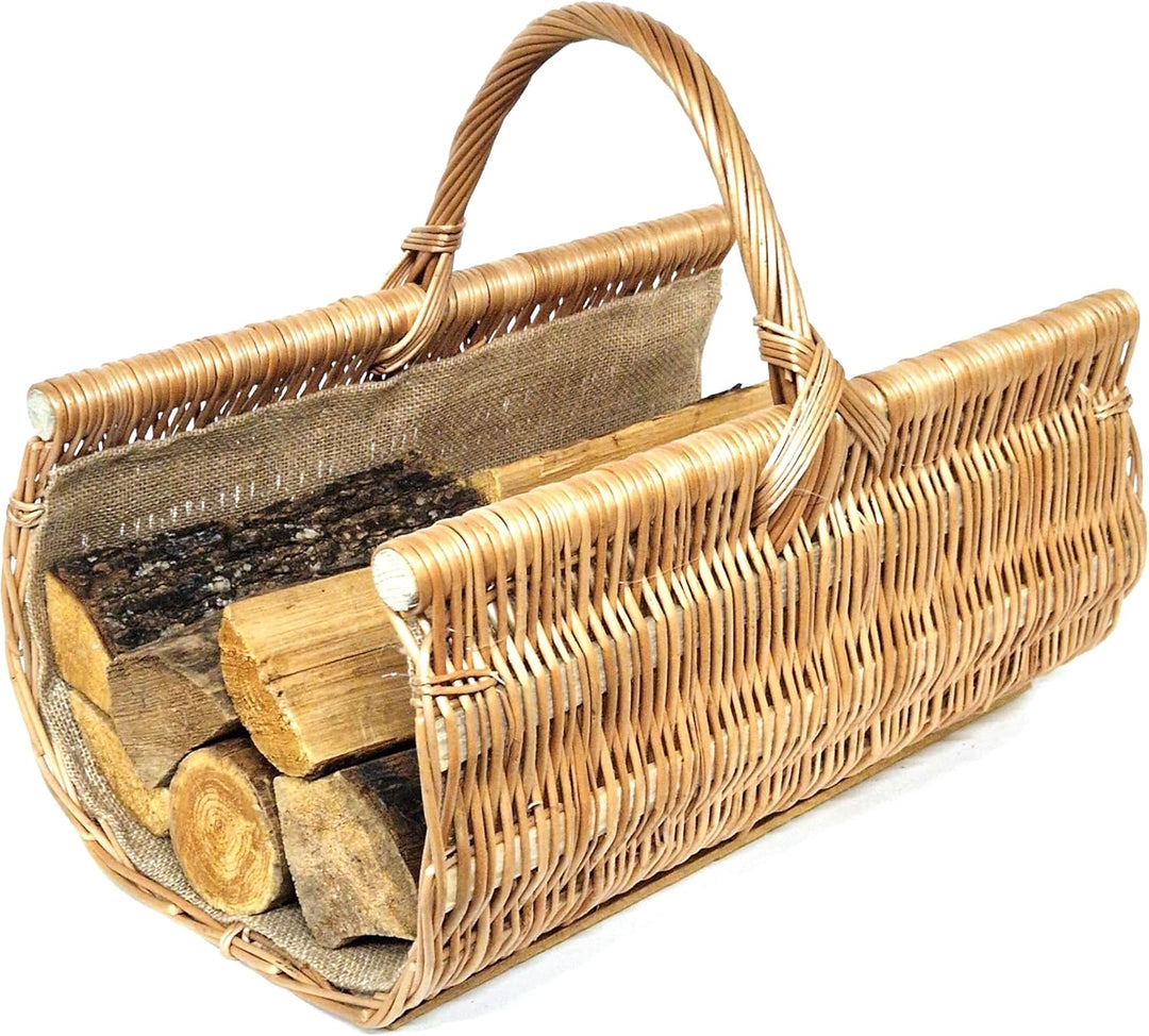 Tigana - Kaminkorb Holzkorb Kaminholzkorb aus Weide mit Jute 60 cm - 90150-60 1F