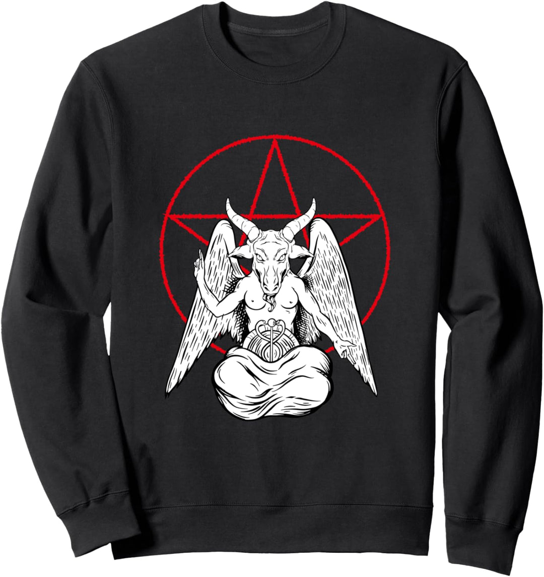 Statue Lucifer Beelzebub, rotes Siegel von Baphomet Sweatshirt