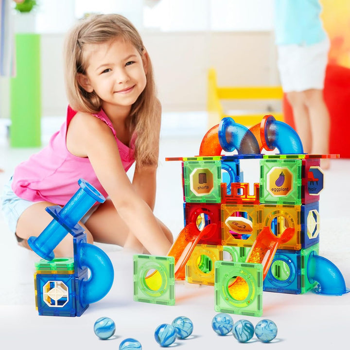 Magblock 122 Teile Magnetische Bausteine,Magnete Spielzeug für Kinder,STEM Pädagogisches Konstruktio