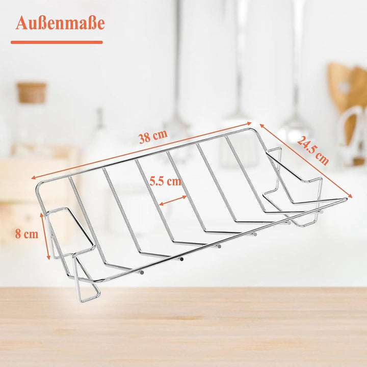 Spareribs Halter Grill für Ninja Woodfire OG850EU OG901EU V-Form Gitterrost, Hähnchen Ständer Kompat