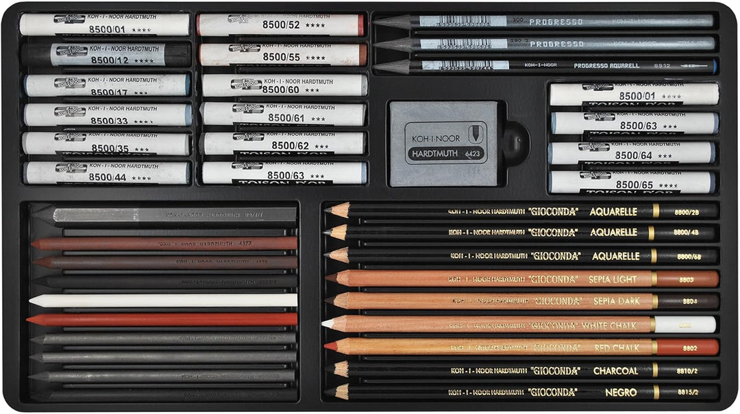 KOH-I-NOOR 8891 GIOCONDA - Künstlerset Zeichenset Art Set 38-teilig in Metallbox Geschenkset