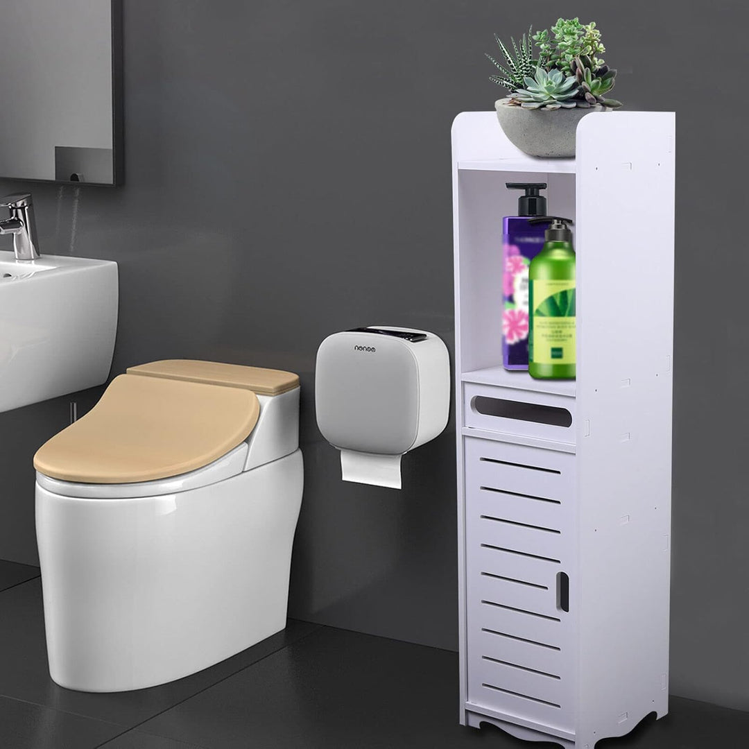 Kaichenyt Aufbewahrungsschrank Schmal, mit 3 Fächern Badschrank Schmal für Flur Küche Bad Wohnzimmer