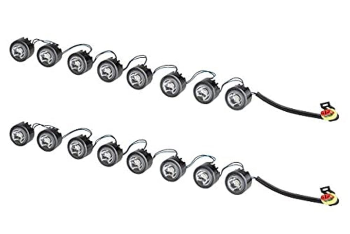 HELLA - LED-Tagfahrleuchtensatz - LEDayFlex - 12/24V - rund - Einbau - Lichtscheibenfarbe: glasklar