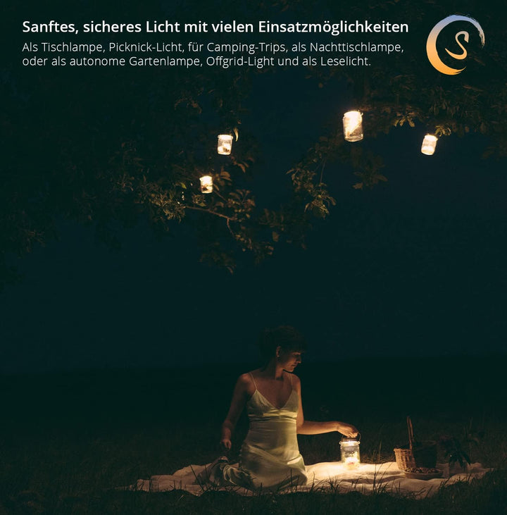 SONNENGLAS Mini 250ml | Original Solarlampe/Solar-Laterne im Einmachglas aus Südafrika (inkl. USB) |