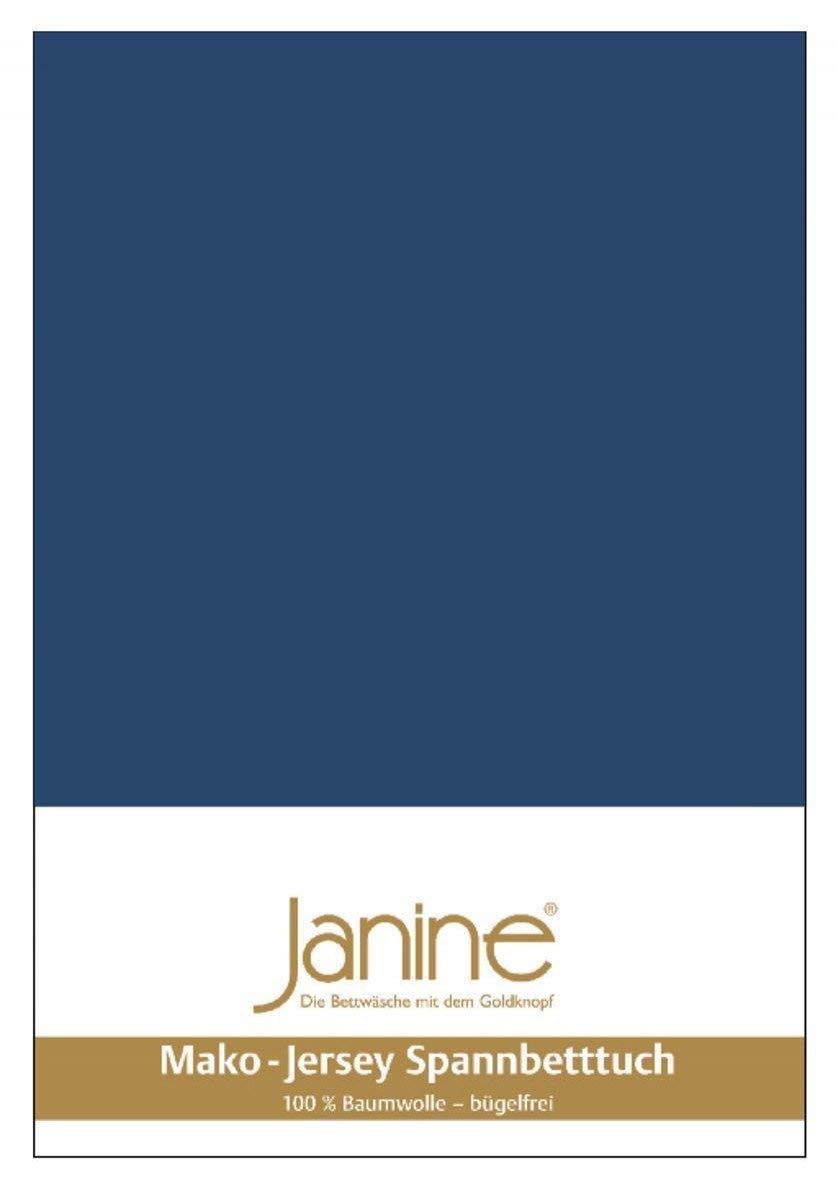 Janine Spannbetttuch 5007 Mako Jersey 140/200 bis 160/200 cm Marine Fb. 82 140/200 cm - 160/200 cm M