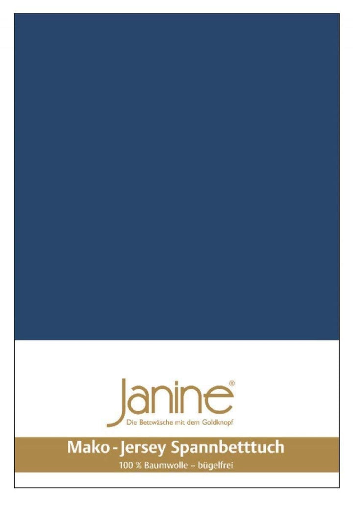 Janine Spannbetttuch 5007 Mako Jersey 140/200 bis 160/200 cm Marine Fb. 82 140/200 cm - 160/200 cm M