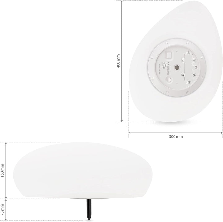 Solarlampen für Aussen, wasserdichte Kugelleuchte im Stein-Design & Milchglas-Optik, 8+1 Farben, aut