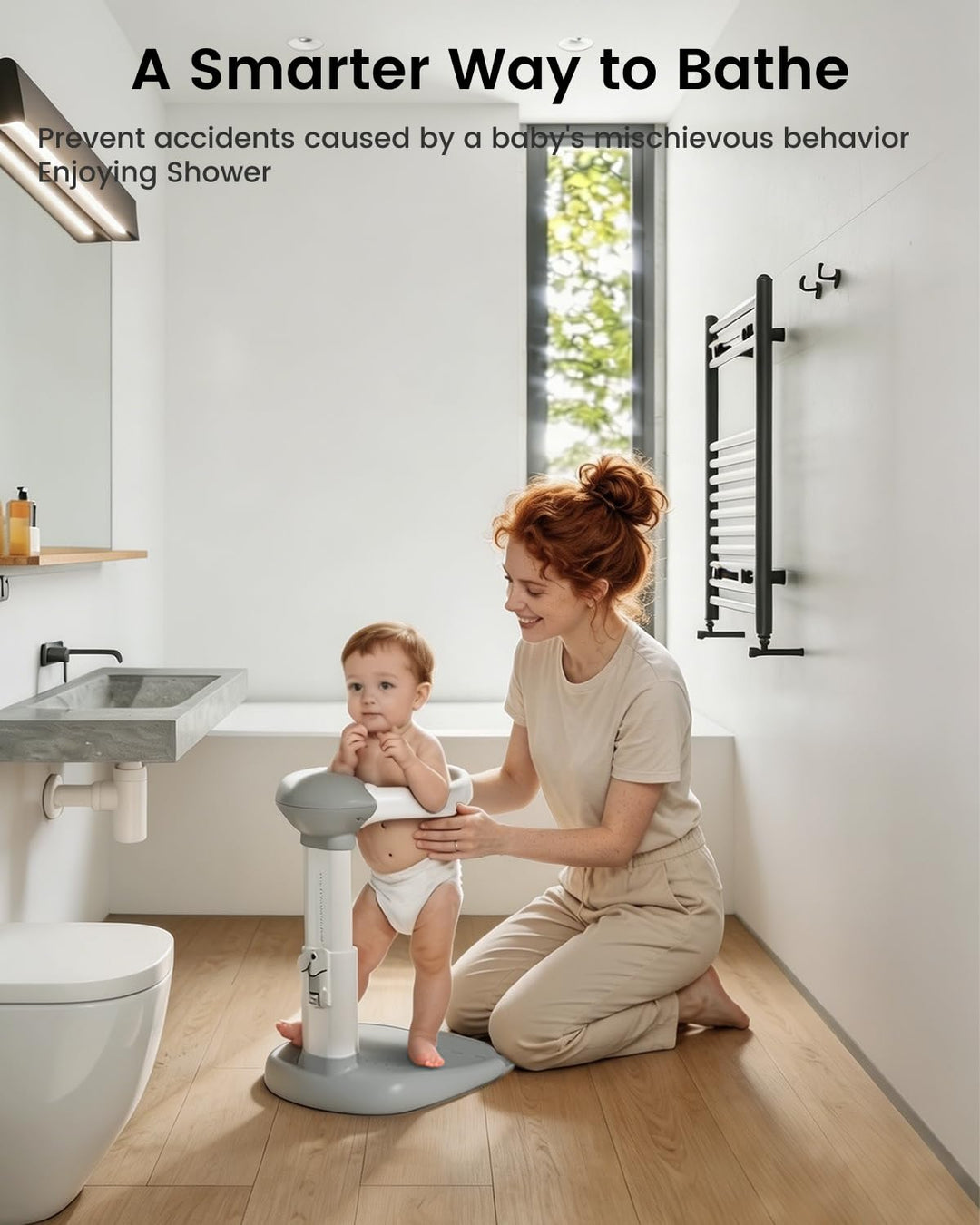 COOSEYA® Baby Dusche Ständer – Einstellbarer Baby Shower Stand Support mit AntiRutsch-Basis, Duschst