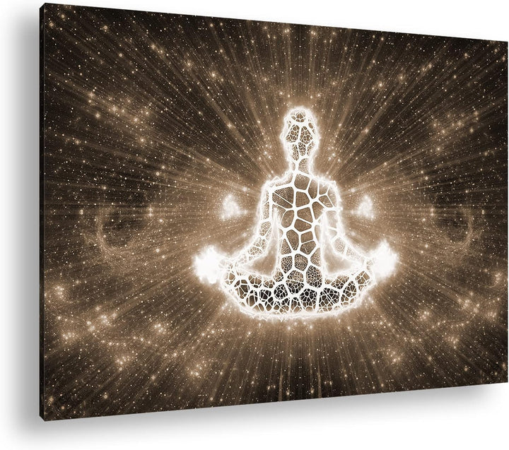deyoli Yoga Meditation Format: 120x80 Effekt: Sepia als Leinwandbild, Motiv fertig gerahmt auf Echth