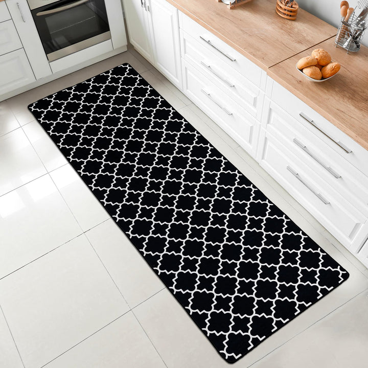miqna Wohnzimmer Teppich Kurzflor Moderne geometrische rutschfeste Boden Flur Teppich Gel Läufer sch