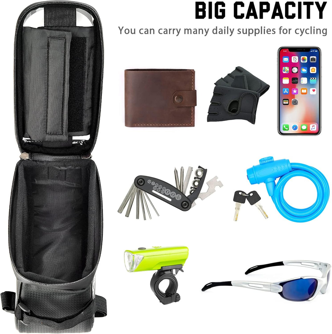 Fahrrad Front Rahmen Telefonhalter Tasche - Fahrrad Wasserdichtes Oberrohr Radfahren Handy GPS Mount