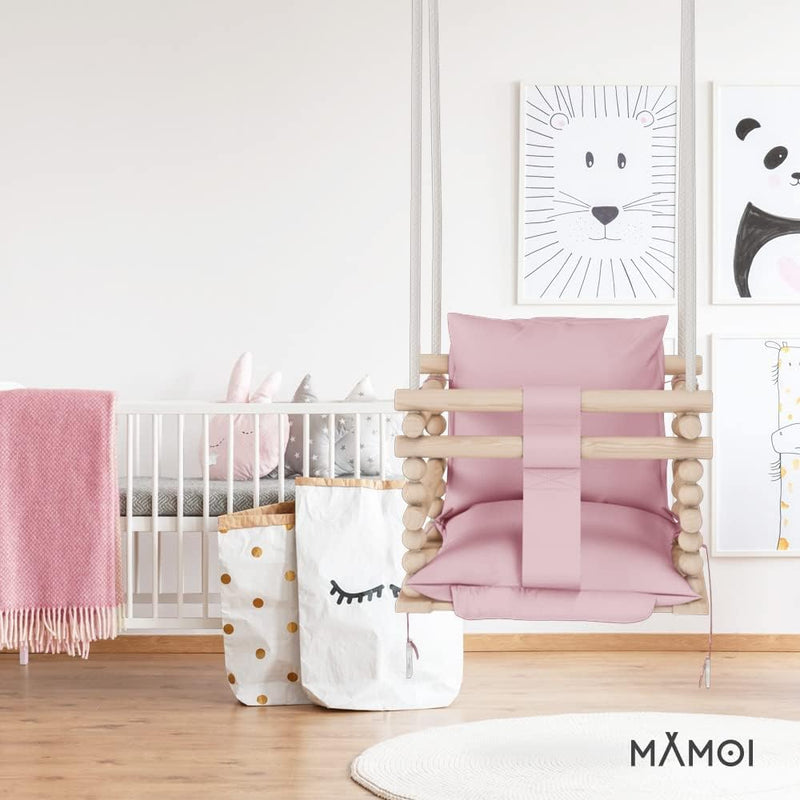 MAMOI® Babyschaukel Holz | Indoor Babyschaukel | Kinderschaukel Indoor | Babyschaukel 3 in 1 + SICHE
