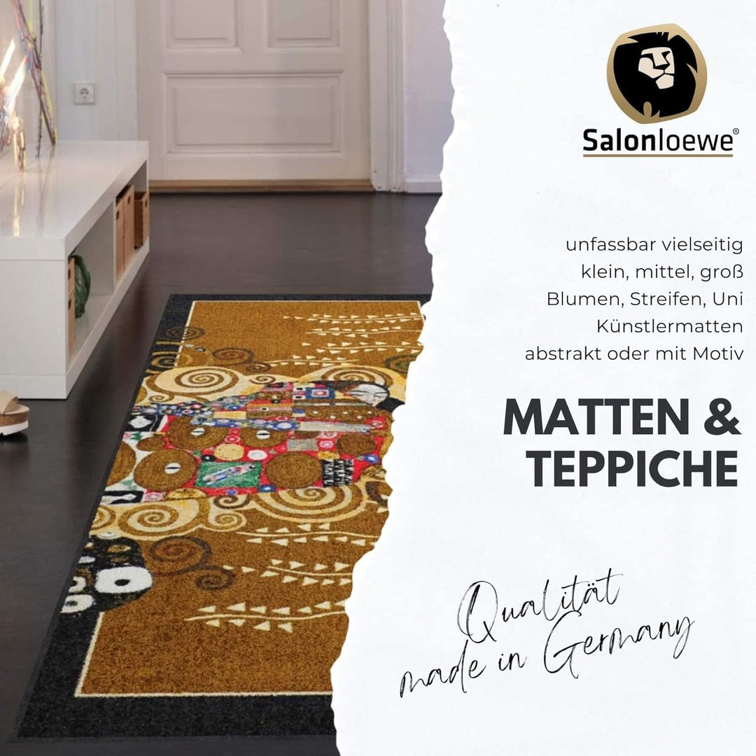 Salonloewe Fussmatte waschbar Rosis Patch 60x180 cm Sauberlaufmatte Flur-Läufer Wohn-Teppich Herzen