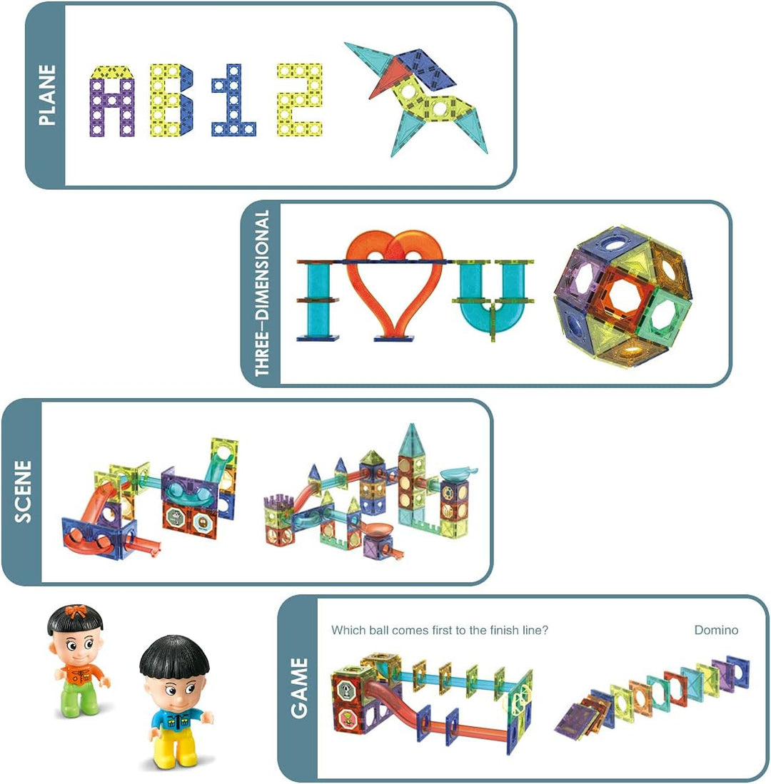 morkka Magnetische Bausteine,STEM Montessori Spielzeug für Kinder 3 4 5 6 7 8 Jahre 3D Lernspielzeug
