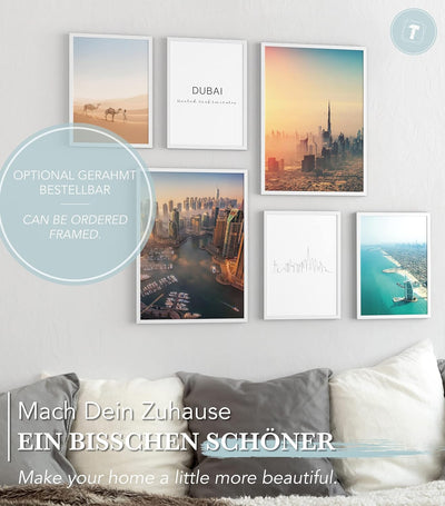 Papierschmiede® Mood Poster Set Dubai, Bilder Wohnzimmer Deko Schlafzimmer, 2x DIN A3 und 4x DIN A4,