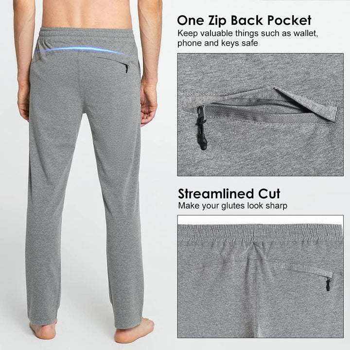 MaaMgic Herren Leichte Yogahose Jogginghose Baumwolle atmungsaktiv Trainingshose XXL Hellgrau, XXL H