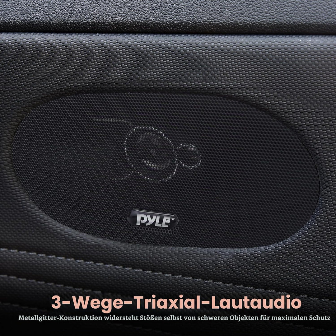 Pyle 3-Wege Universal Auto Lautsprecher - 300W 4"x10" Triaxial, Profi Audio, Tür-/Seitenkompatibel,