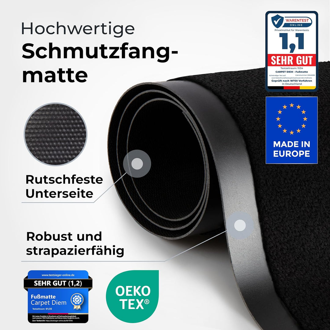 Carpet Diem Fussmatte, einfach sauber I Schmutzfangmatte Eingangsbereich - Fussmatte Innen & Aussen,