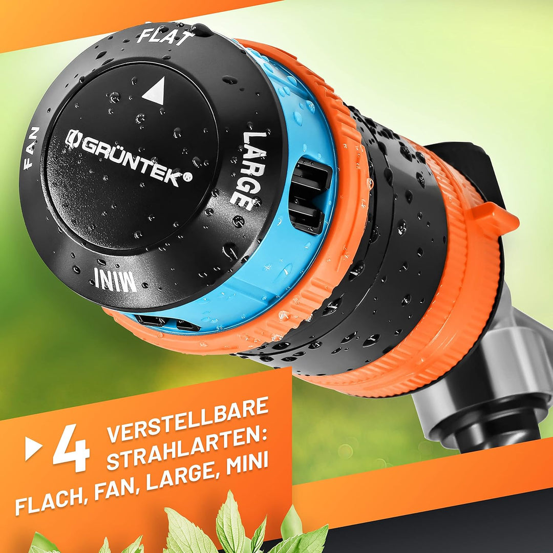 GRÜNTEK 4-facher Multifunktions-Kreisregner bis 452 qm. Grossflächiger Sprinkler Rasensprenger mit S