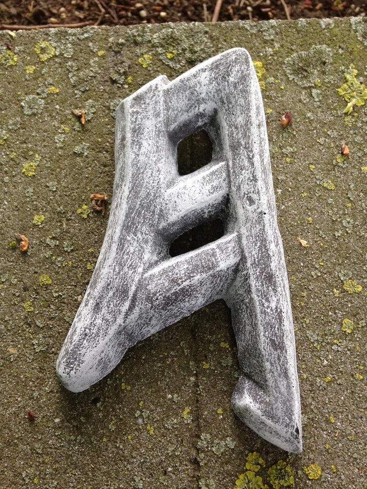 DS Steinfiguren Garten Deko Chinesische Schriftzeichen 3er Set, massiver Steinguss, frostfest