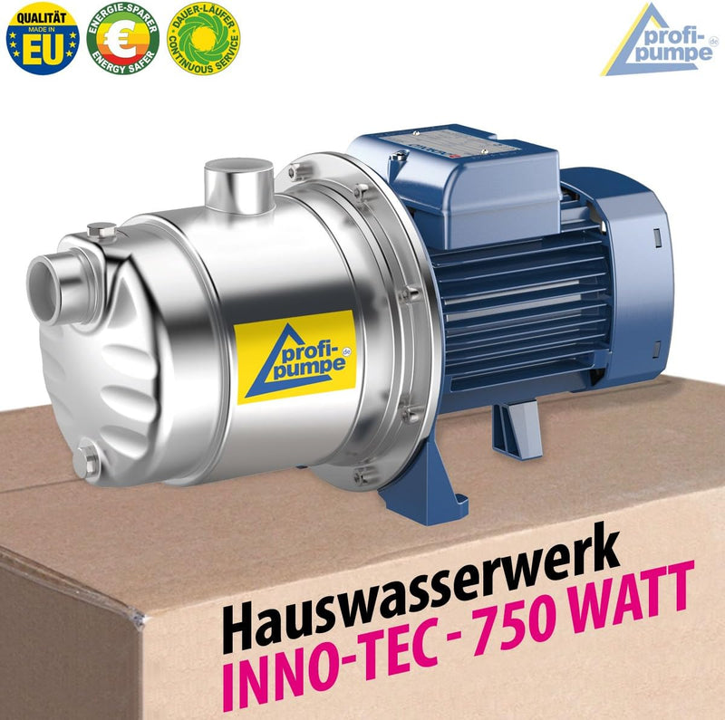 PROFI- PUMPE HAUSWASSERWERK HAUSWASSERAUTOMAT SELBSTANSAUGEND KREISELPUMPE PUMPE INNO-TEC 750 Watt L