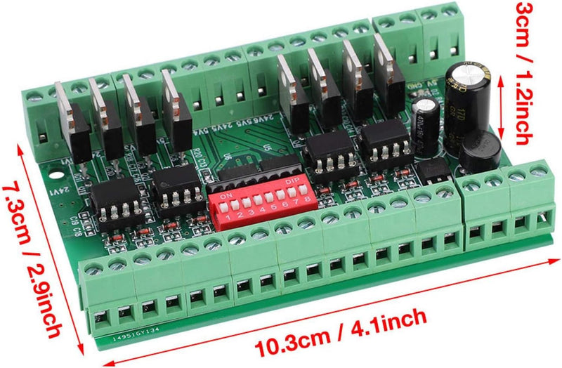 Pegel Lineout Wandler, Signalumwandlungsmodul 8-Kanal NPN/PNP zu NPN 5V / 24V Rechteckwellen-Pegelwa