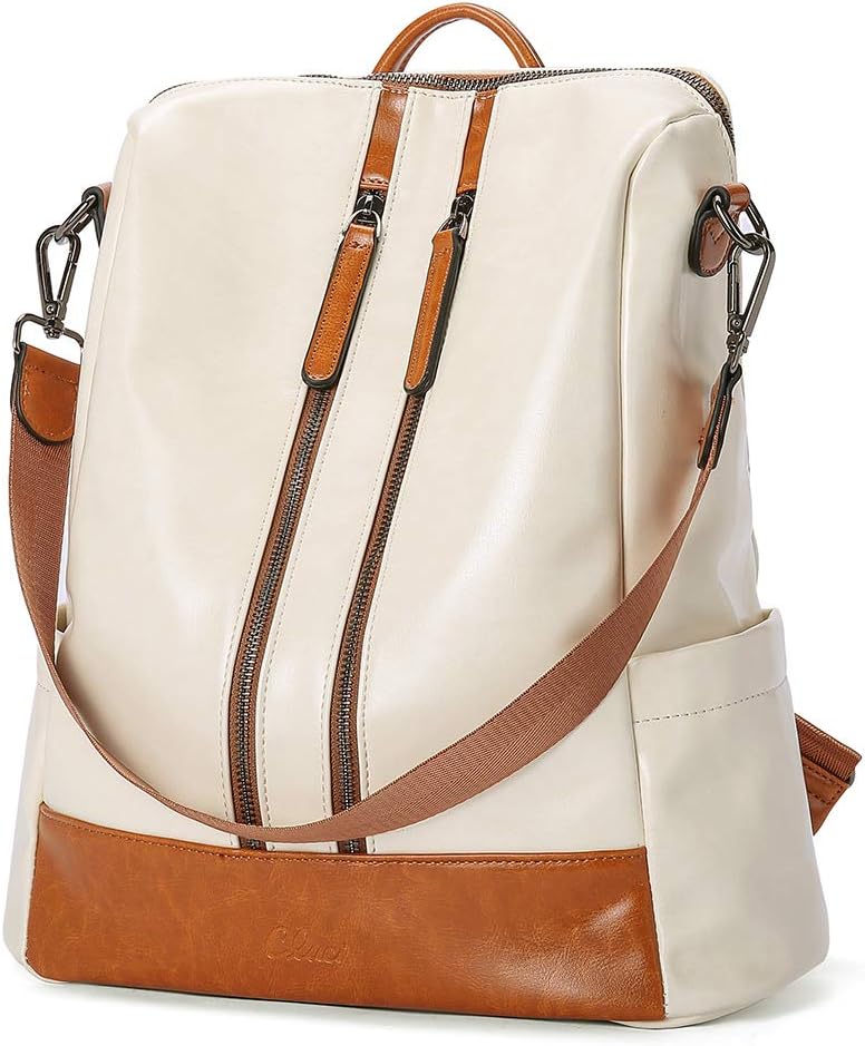 CLUCI Damen Rucksack Mode Leder Schultertasche Elegant Grosse Reiserucksack Leichter Tasche für Frau