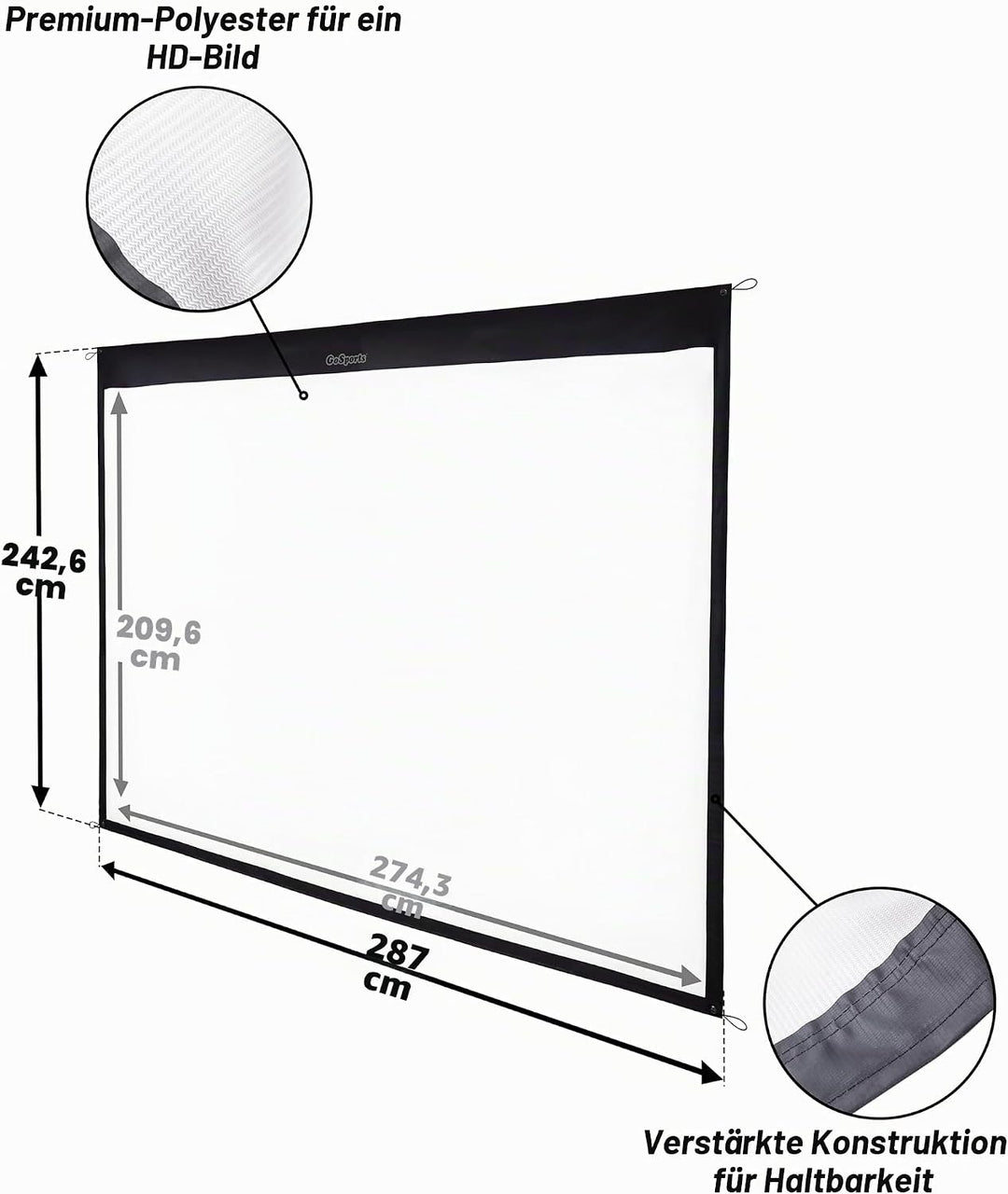 GoSports Golf Simulator Impact Screen - Choose Size Grösse: 3 m, Grösse: 3 m