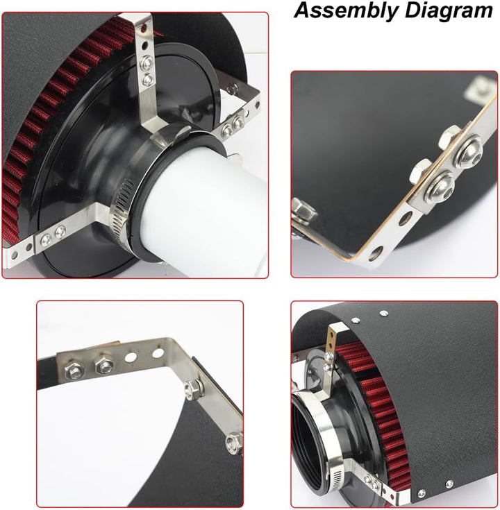 Universal Auto Air Filter Cover Heat Shield, Auto Luftfilterabdeckung Edelstahl Hitzeschild,für 2.5-