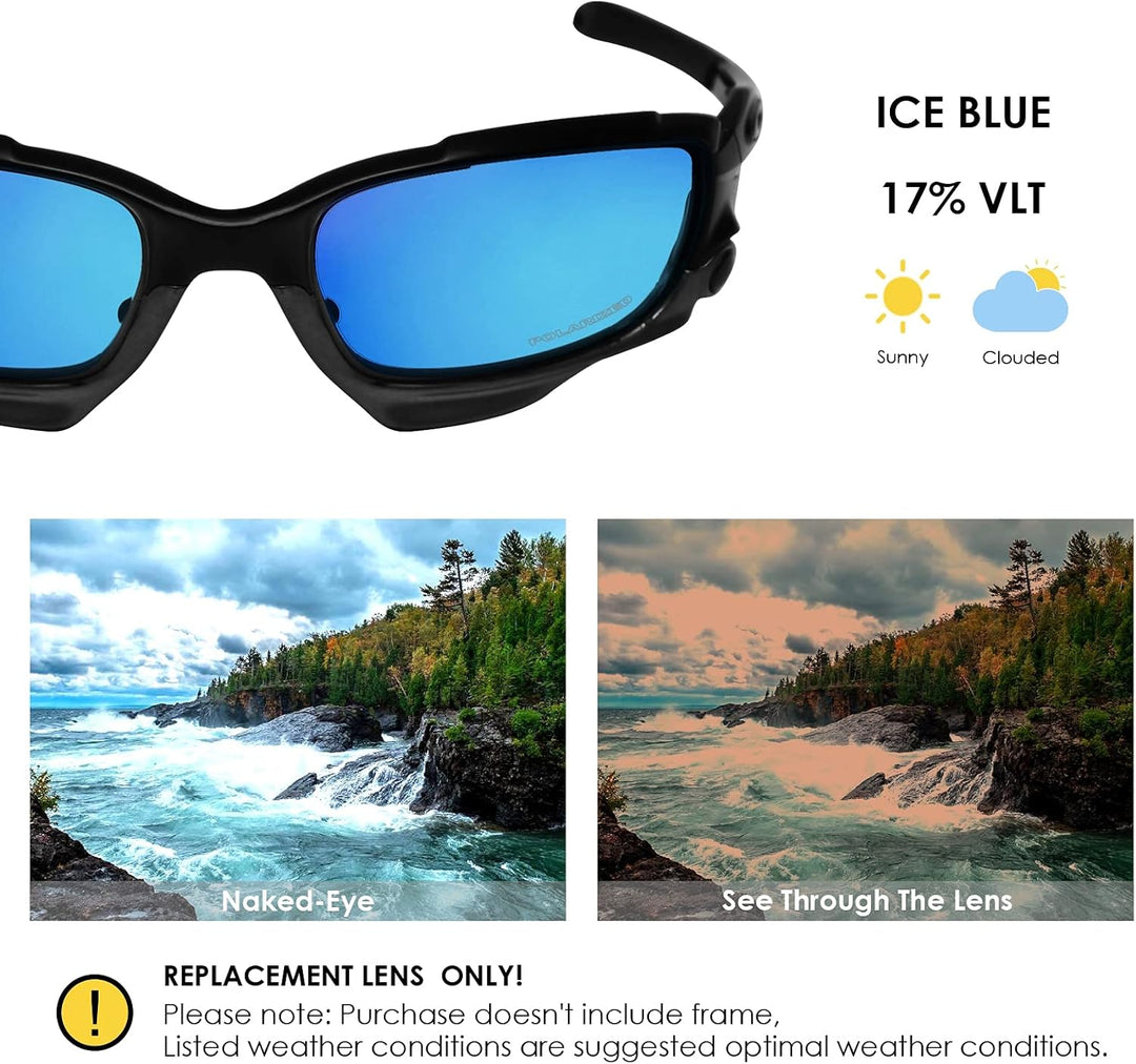 BlazerBuck Anti-salz Polarisierte Ersatzgläser für Oakley Jawbone Racing Jacket Eisblau Polarisiert,
