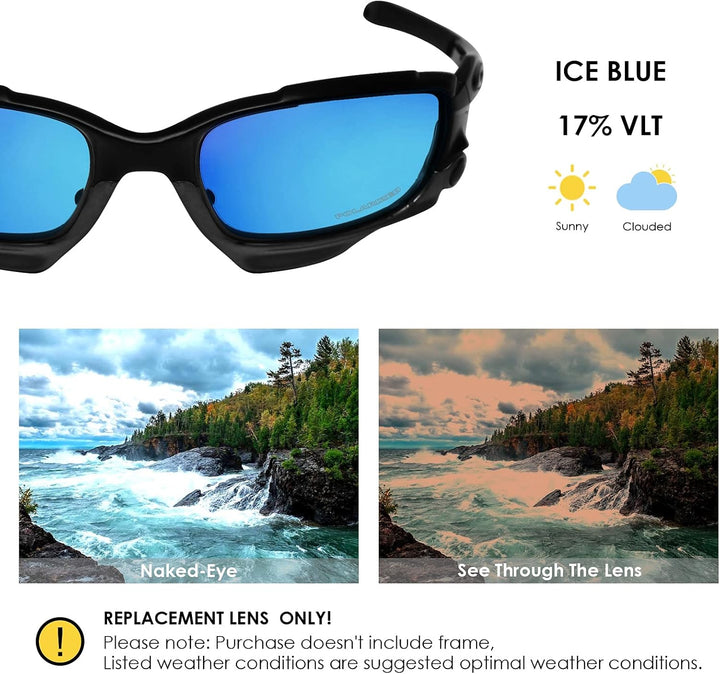 BlazerBuck Anti-salz Polarisierte Ersatzgläser für Oakley Jawbone Racing Jacket Eisblau Polarisiert,