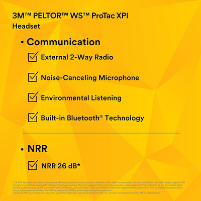 3M Gehörschutz-Headset PELTOR WS ProTac XPI, Kopfbügel, Bluetooth, gelb 7100196045 (Kapselgehörschut