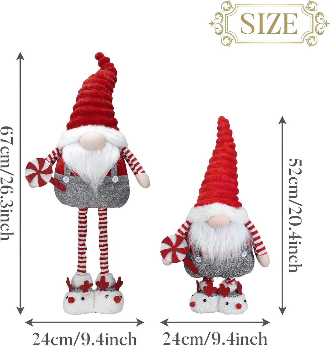 VALERY MADELYN Weihnachtswichtel für Weihnachtsdeko, 64 cm Gnom Rot Weiss Zierschmuck, deko für Tisc