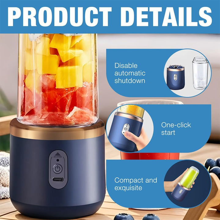 Tragbarer Mixer, 400ml Mixer Smoothie Maker to Go mit Digitalanzeige, Portabler Elektrischer Saftpre