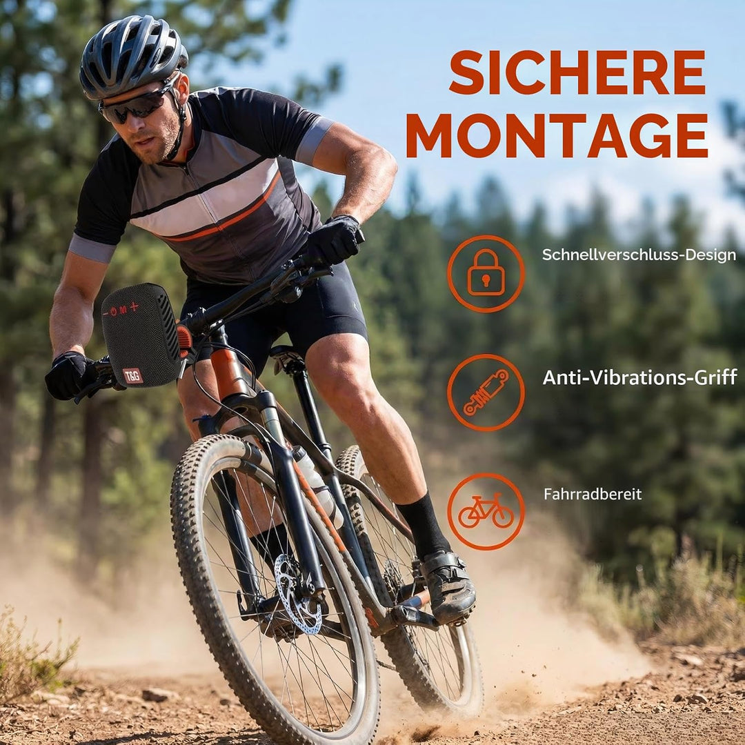 T&amp;G Tragbarer Bluetooth-Fahrrad-Lautsprecher: wasserdichter kabelloser Mini-Lautsprecher mit Fahrrad