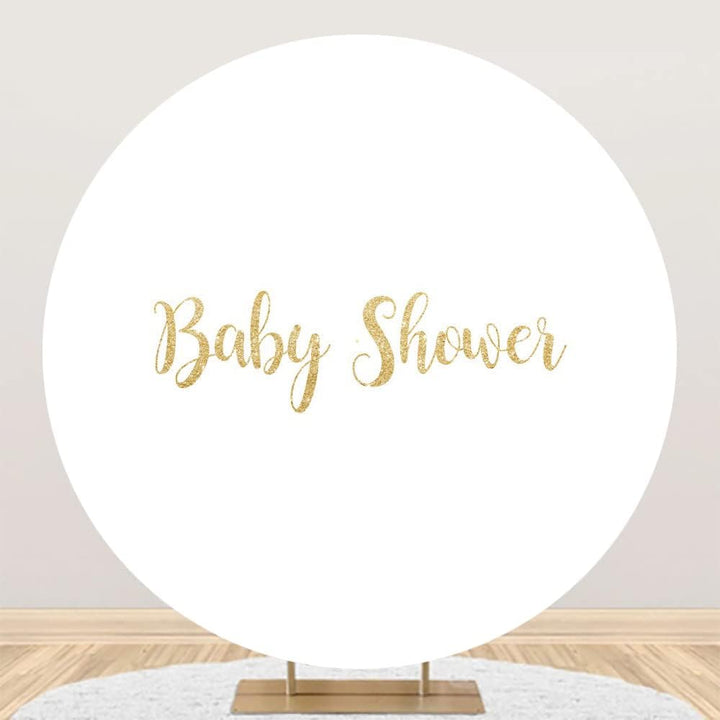 Renaiss 1.5m Baby Shower Runder Kulisse Abdeckung Gold Weiss Polyester Fotografie Hintergrund Neugeb