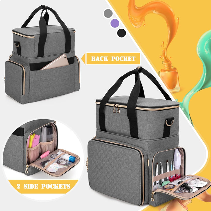 Luxja Nagellack Tasche, Nagellack Aufbewahrung Tasche für 70 Flaschen Nagellack und Nagellampe, Nage